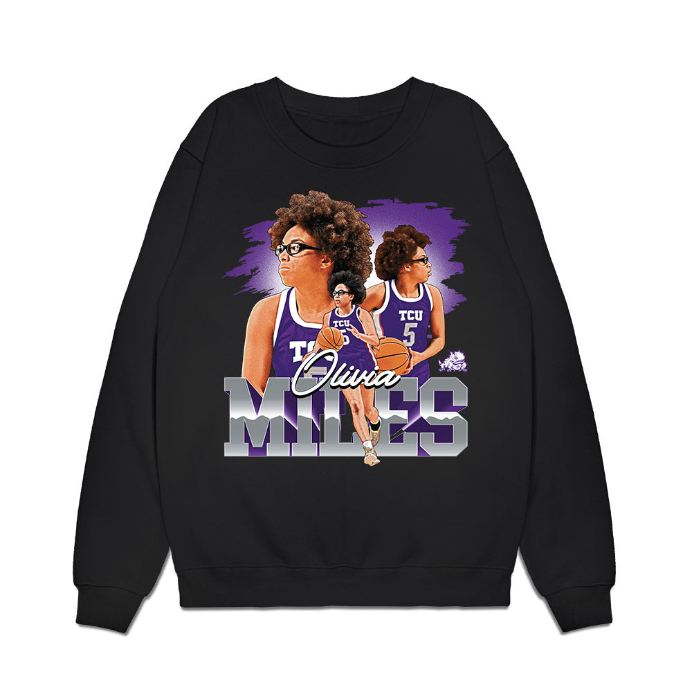 TCU - NCAA Women's Basketball : Olivia Miles - Collage Premium Crewneck Sweatshirt-0