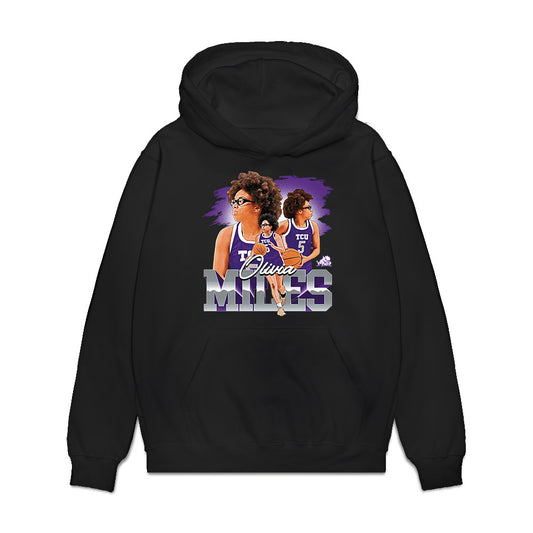 TCU - NCAA Women's Basketball : Olivia Miles - Collage Premium Hooded Sweatshirt-0