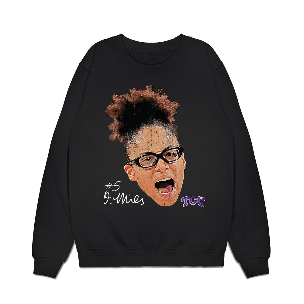 TCU - NCAA Women's Basketball : Olivia Miles - GameFace Premium Crewneck Sweatshirt-0