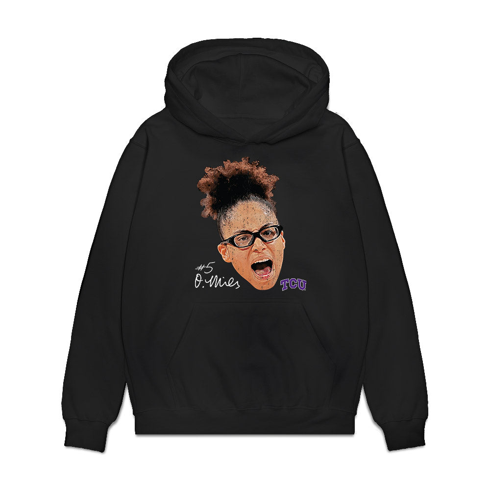TCU - NCAA Women's Basketball : Olivia Miles - GameFace Premium Hooded Sweatshirt-0