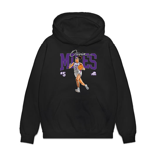 TCU - NCAA Women's Basketball : Olivia Miles - Caricature Premium Hooded Sweatshirt-0