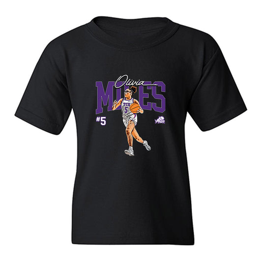 TCU - NCAA Women's Basketball : Olivia Miles - Caricature Youth T-Shirt-0