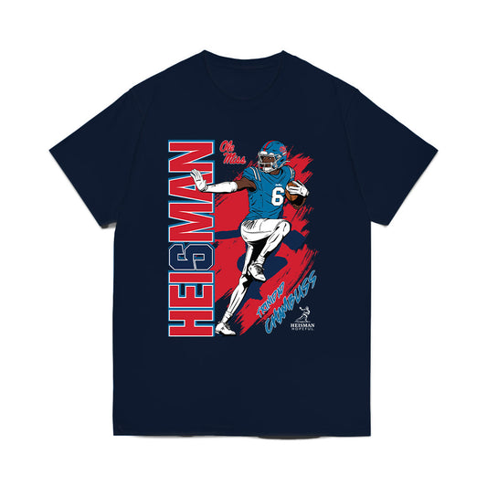 Ole Miss - NCAA Football : Trinidad Chambliss - Heisman Stance Comfort Colors T-Shirt-0