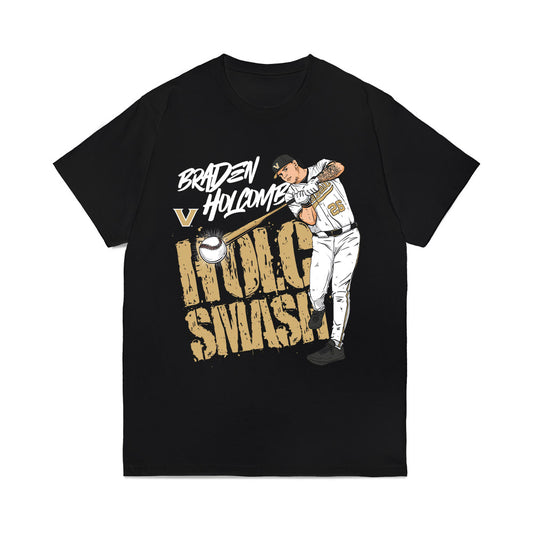 Vanderbilt - NCAA Baseball : Braden Holcomb - HOLC SMASH v4 Comfort Colors T-Shirt-0