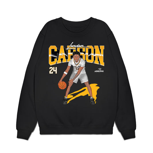 Adelphi - NCAA Men's Basketball : London Carson - Collage Premium Crewneck Sweatshirt-0