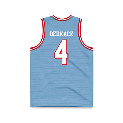Dayton - NCAA Men's Basketball : Jordan Derkack - Chapel Blue Basketball Jersey-1