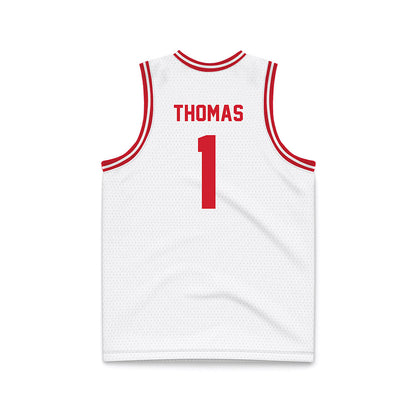 Dayton - NCAA Men's Basketball : Malcolm Thomas - White Basketball Jersey-1