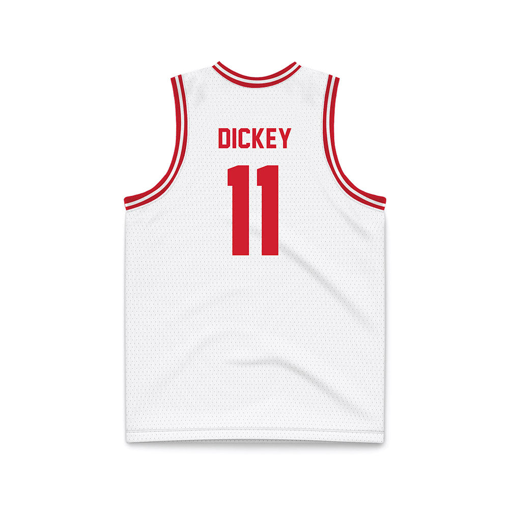 Dayton - NCAA Men's Basketball : Evan Dickey - White Basketball Jersey-1