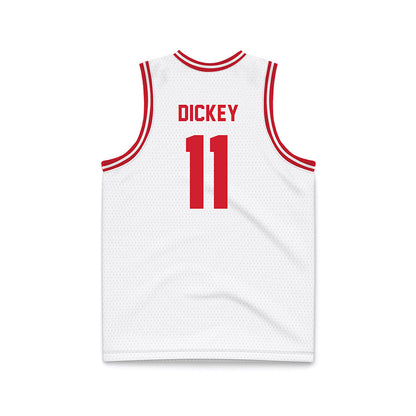 Dayton - NCAA Men's Basketball : Evan Dickey - White Basketball Jersey-1