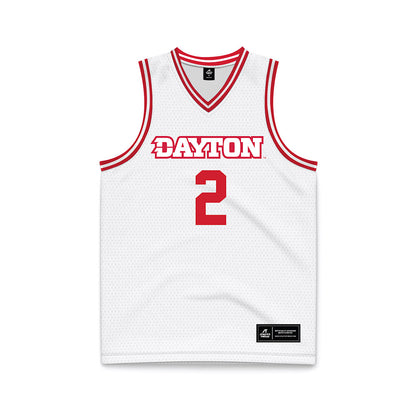 Dayton - NCAA Men's Basketball : De'Shayne Montgomery - White Basketball Jersey-0