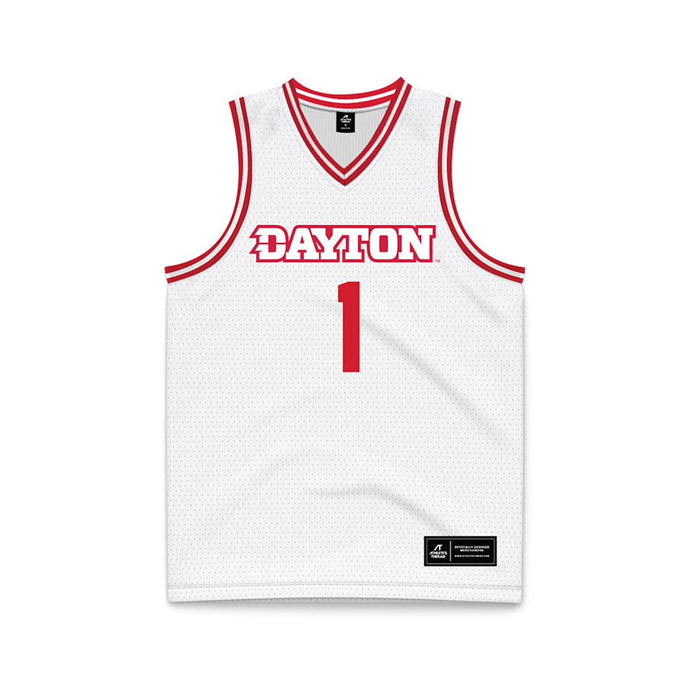 Dayton - NCAA Men's Basketball : Malcolm Thomas - White Basketball Jersey-0