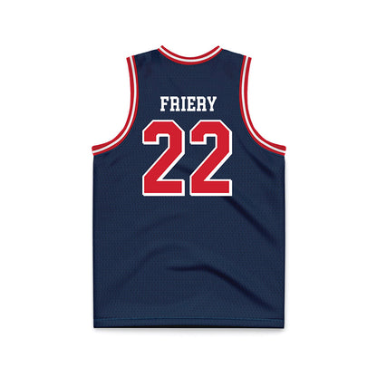 Dayton - NCAA Men's Basketball : Damon Friery - Navy Basketball Jersey-1