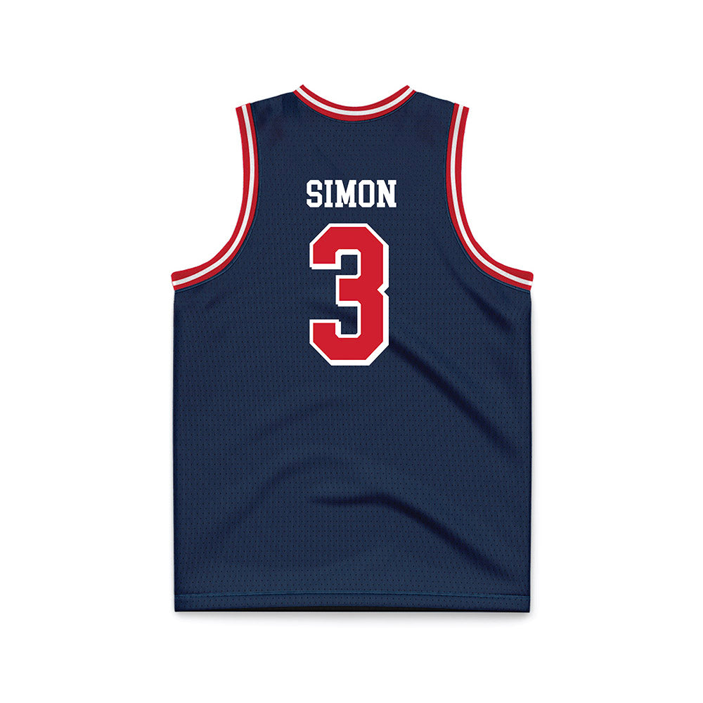 Dayton - NCAA Men's Basketball : Jaiun Simon - Navy Basketball Jersey-1