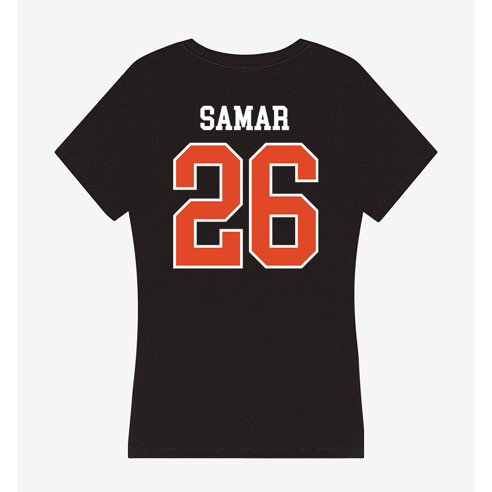 Oregon State - NCAA Men's Basketball : Matija Samar - Women's V-Neck T-Shirt-1