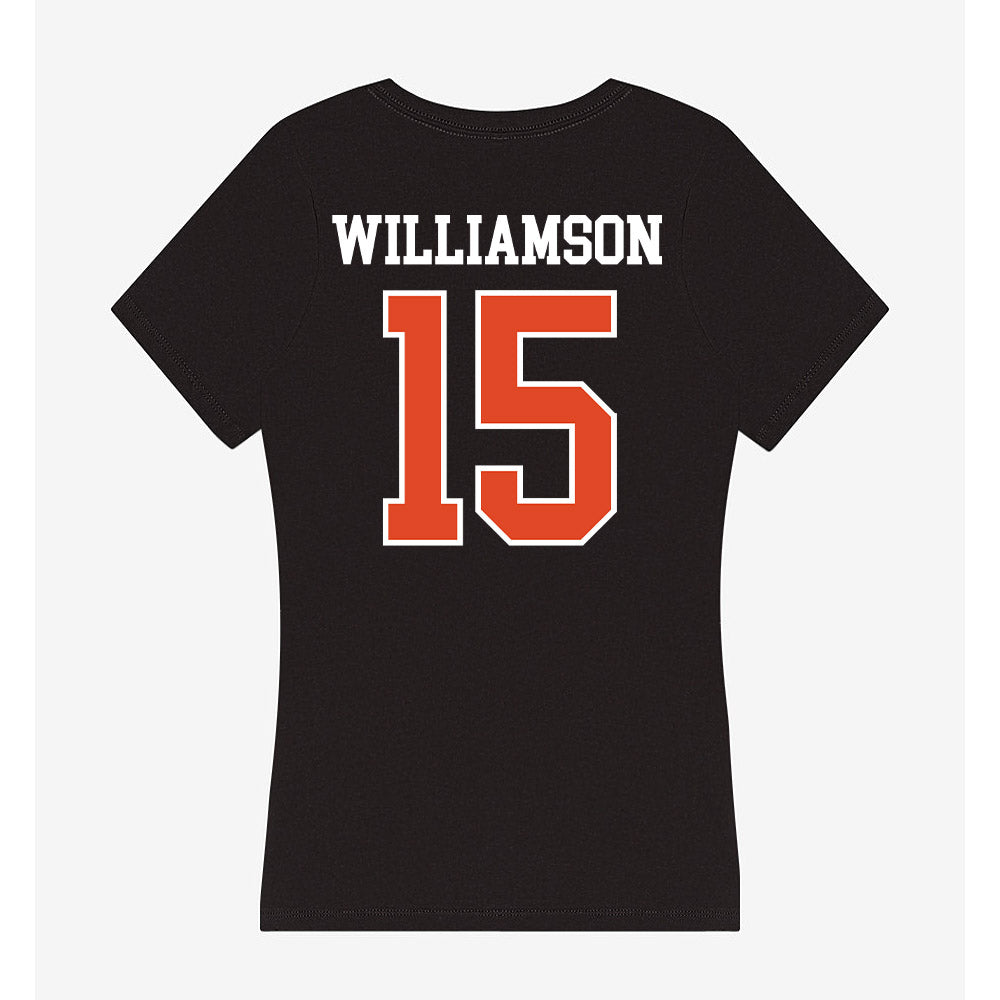 Oregon State - NCAA Women's Basketball : Lizzy Williamson - Women's V-Neck T-Shirt-1
