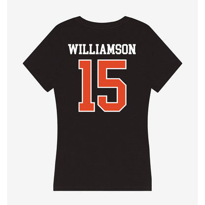 Oregon State - NCAA Women's Basketball : Lizzy Williamson - Women's V-Neck T-Shirt-1