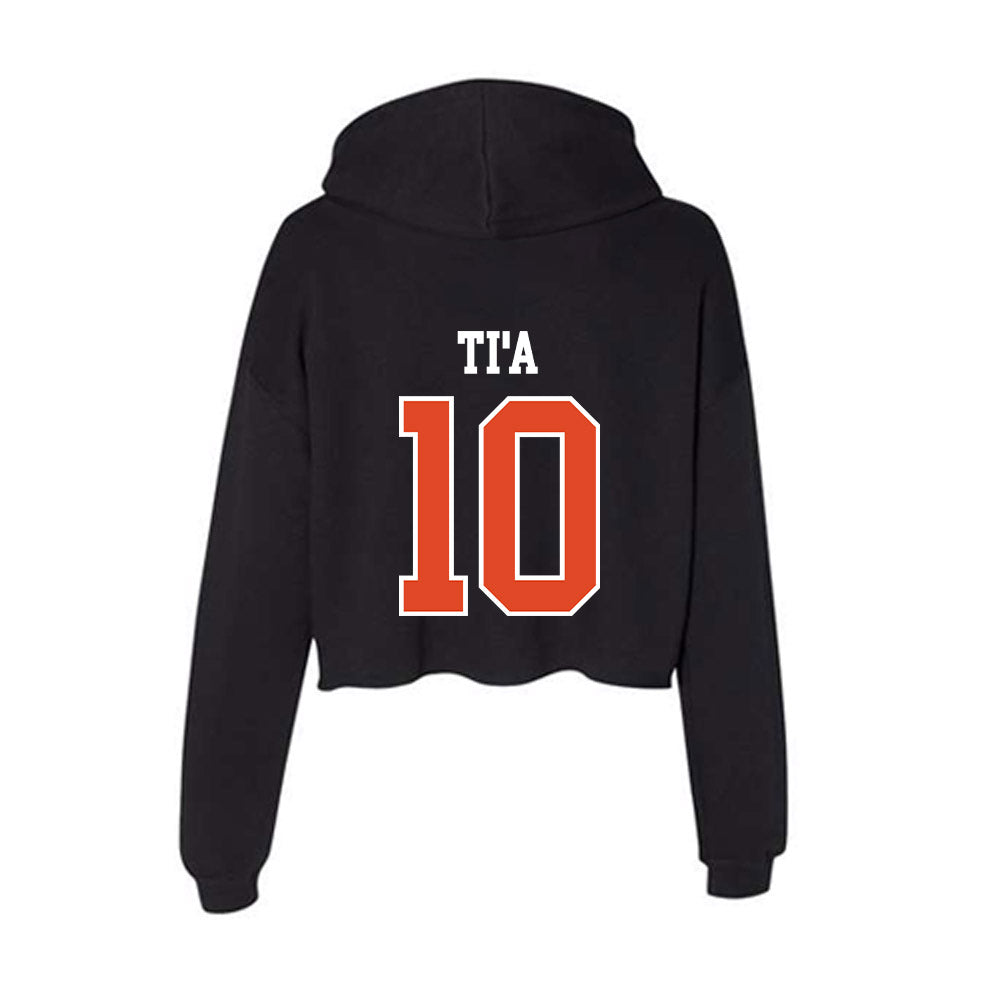 Oregon State - NCAA Football : Tristan Ti'a - Women's Crop Fleece Hoodie-1