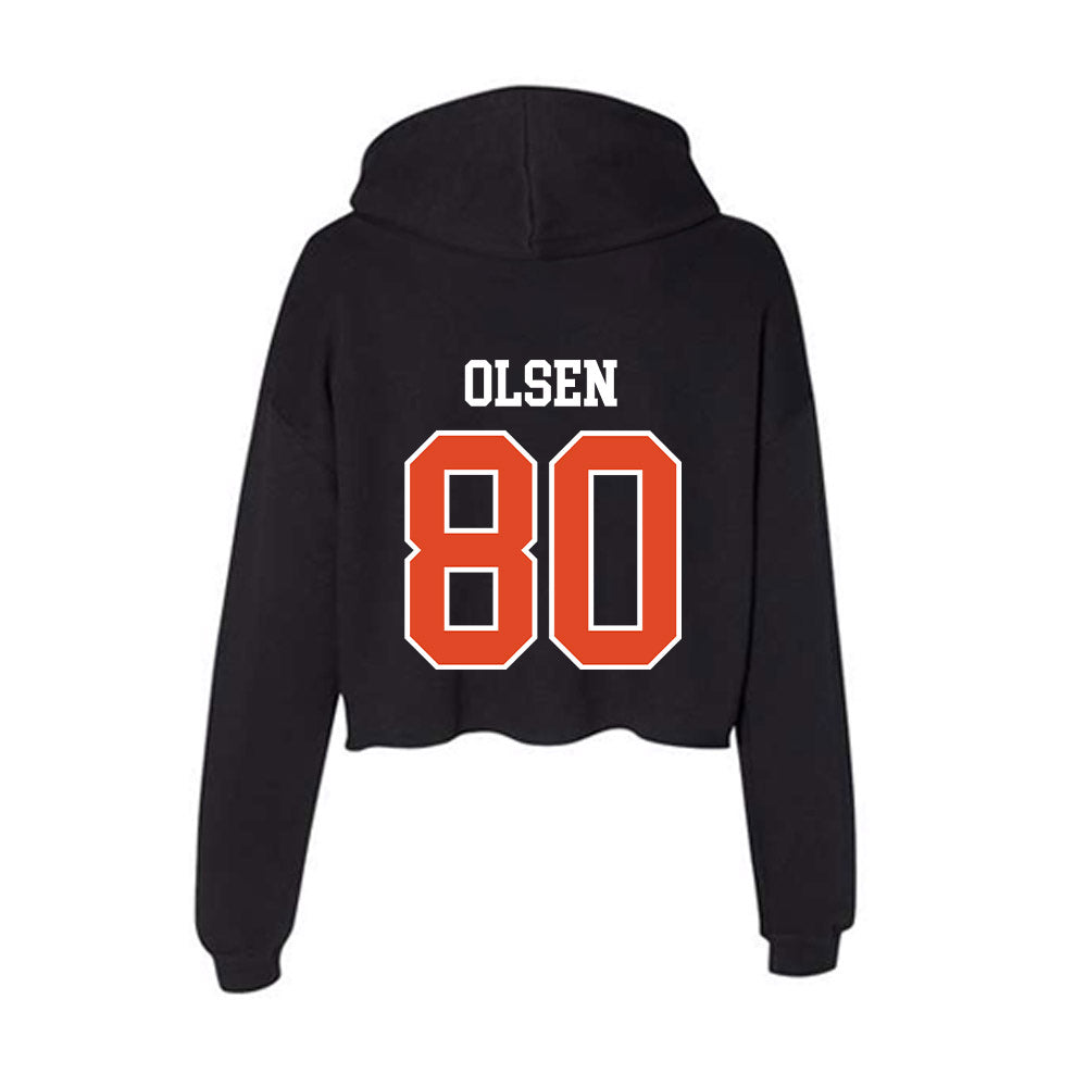 Oregon State - NCAA Football : Eric Olsen - Women's Crop Fleece Hoodie-1