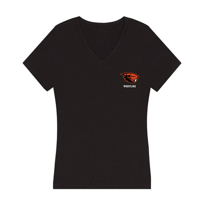 Oregon State - NCAA Wrestling : Adrien Reyes - Women's V-Neck T-Shirt-0