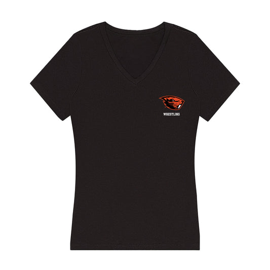Oregon State - NCAA Wrestling : Adrien Reyes - Women's V-Neck T-Shirt-0