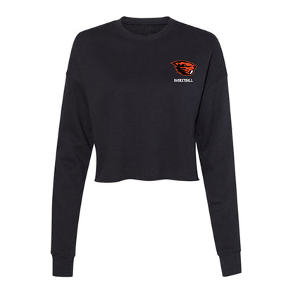 Oregon State - NCAA Men's Basketball : Matija Samar - Women's Cropped Crew Fleece-0