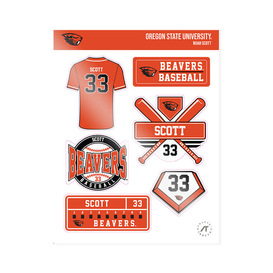 Oregon State - NCAA Baseball : Noah Scott - Sticker Sheet-0