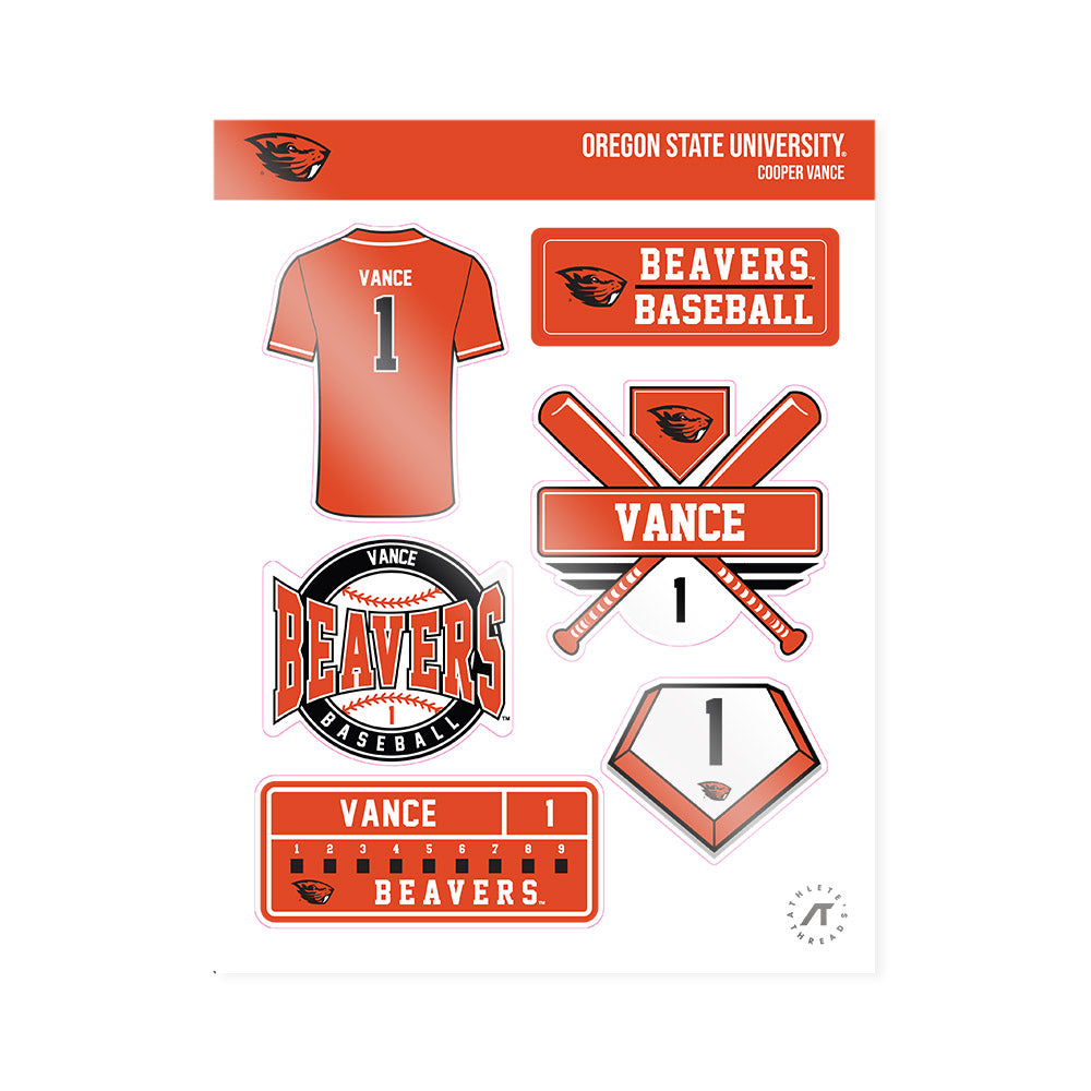 Oregon State - NCAA Baseball : Cooper Vance - Sticker Sheet-0