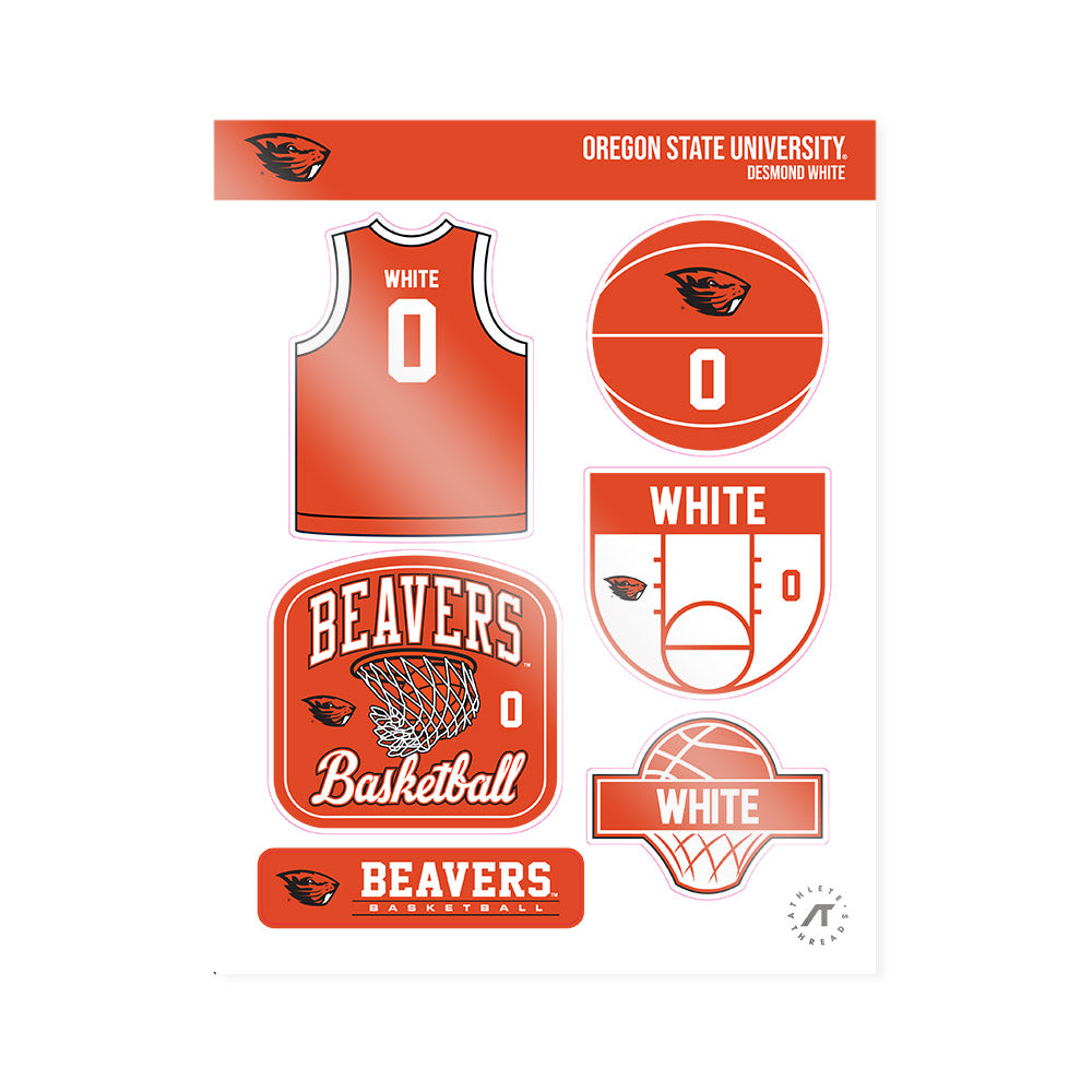 Oregon State - NCAA Men's Basketball : Desmond White - Sticker Sheet-0