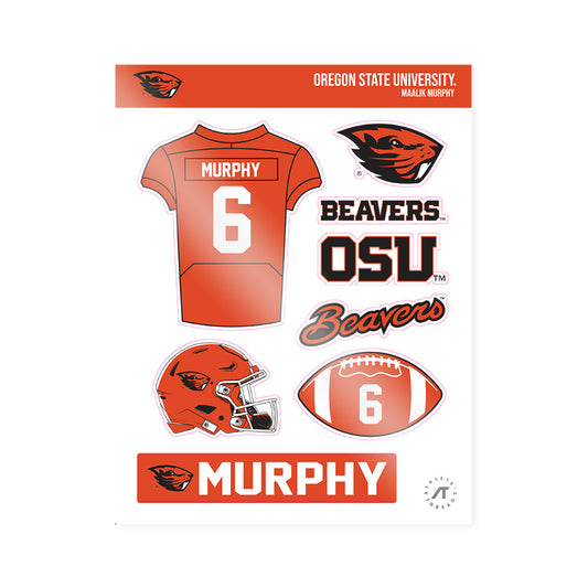 Oregon State - NCAA Football : Maalik Murphy - Sticker Sheet-0