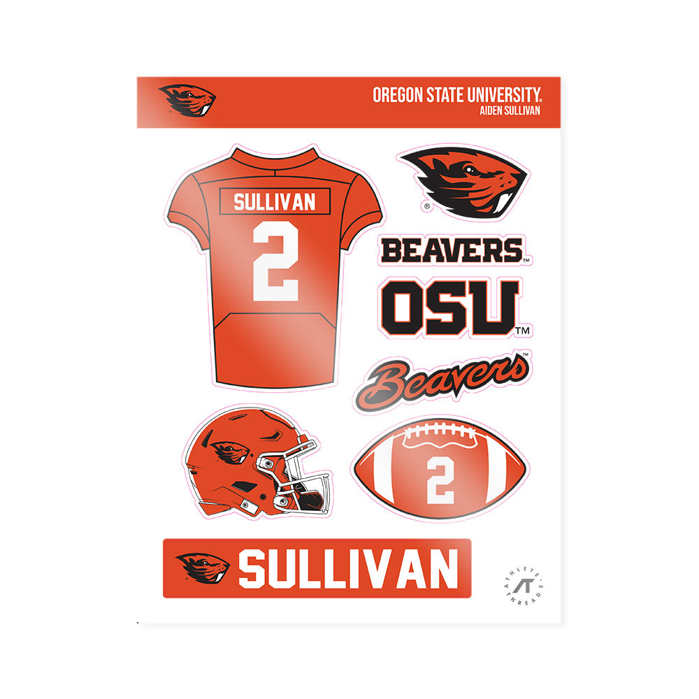 Oregon State - NCAA Football : Aiden Sullivan - Sticker Sheet-0