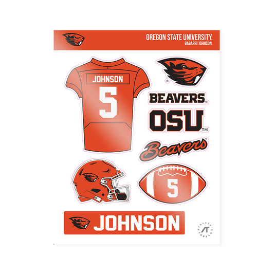 Oregon State - NCAA Football : Gabarri Johnson - Sticker Sheet-0