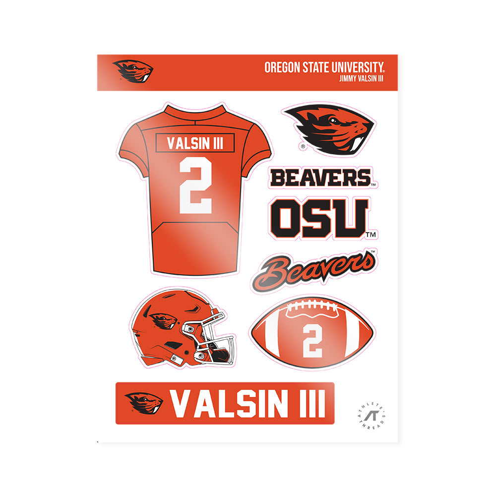 Oregon State - NCAA Football : Jimmy Valsin III - Sticker Sheet-0