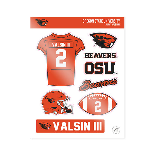 Oregon State - NCAA Football : Jimmy Valsin III - Sticker Sheet-0