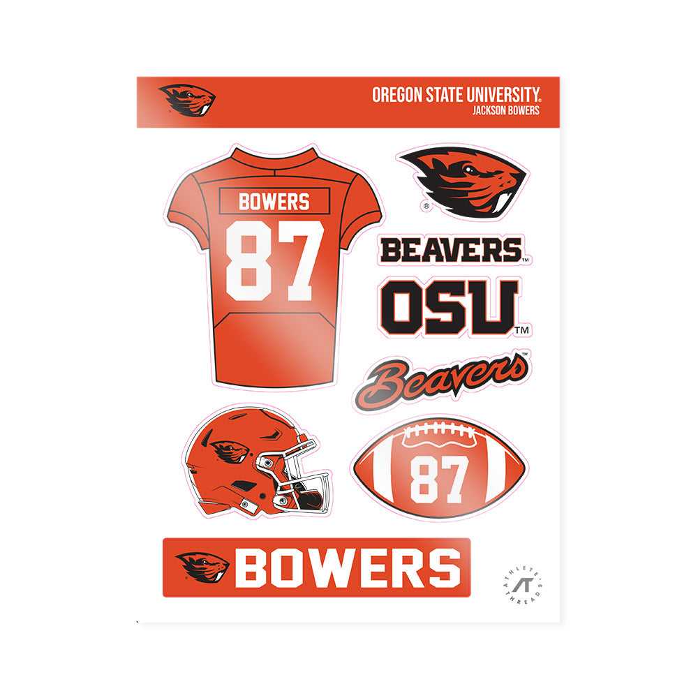 Oregon State - NCAA Football : Jackson Bowers - Sticker Sheet-0