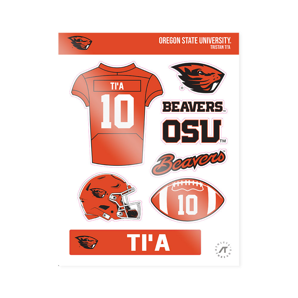 Oregon State - NCAA Football : Tristan Ti'a - Sticker Sheet-0