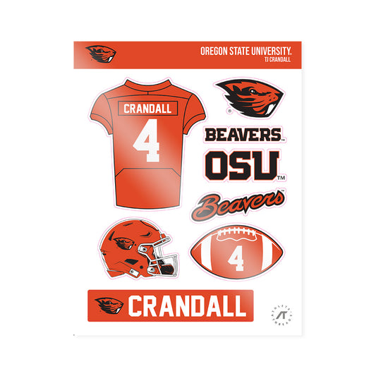 Oregon State - NCAA Football : TJ Crandall - Sticker Sheet-0
