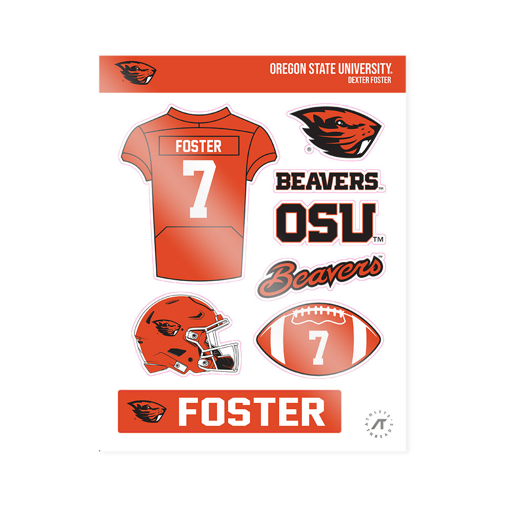 Oregon State - NCAA Football : Dexter Foster - Sticker Sheet-0