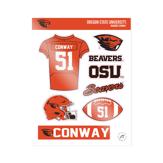 Oregon State - NCAA Football : Maddox Conway - Sticker Sheet-0