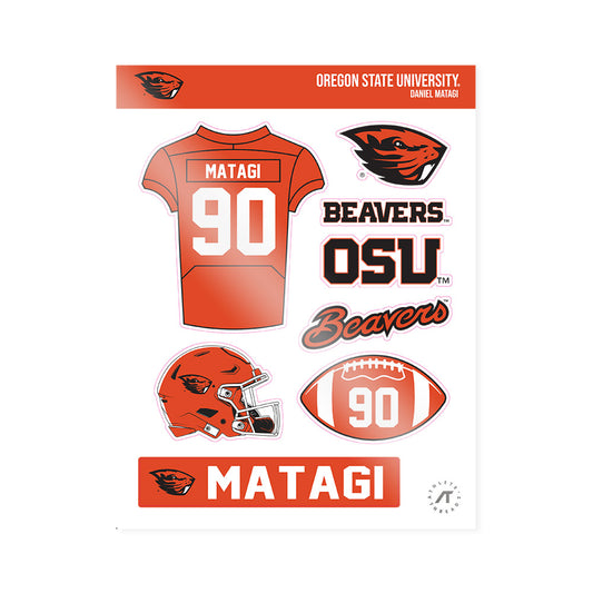 Oregon State - NCAA Football : Daniel Matagi - Sticker Sheet-0