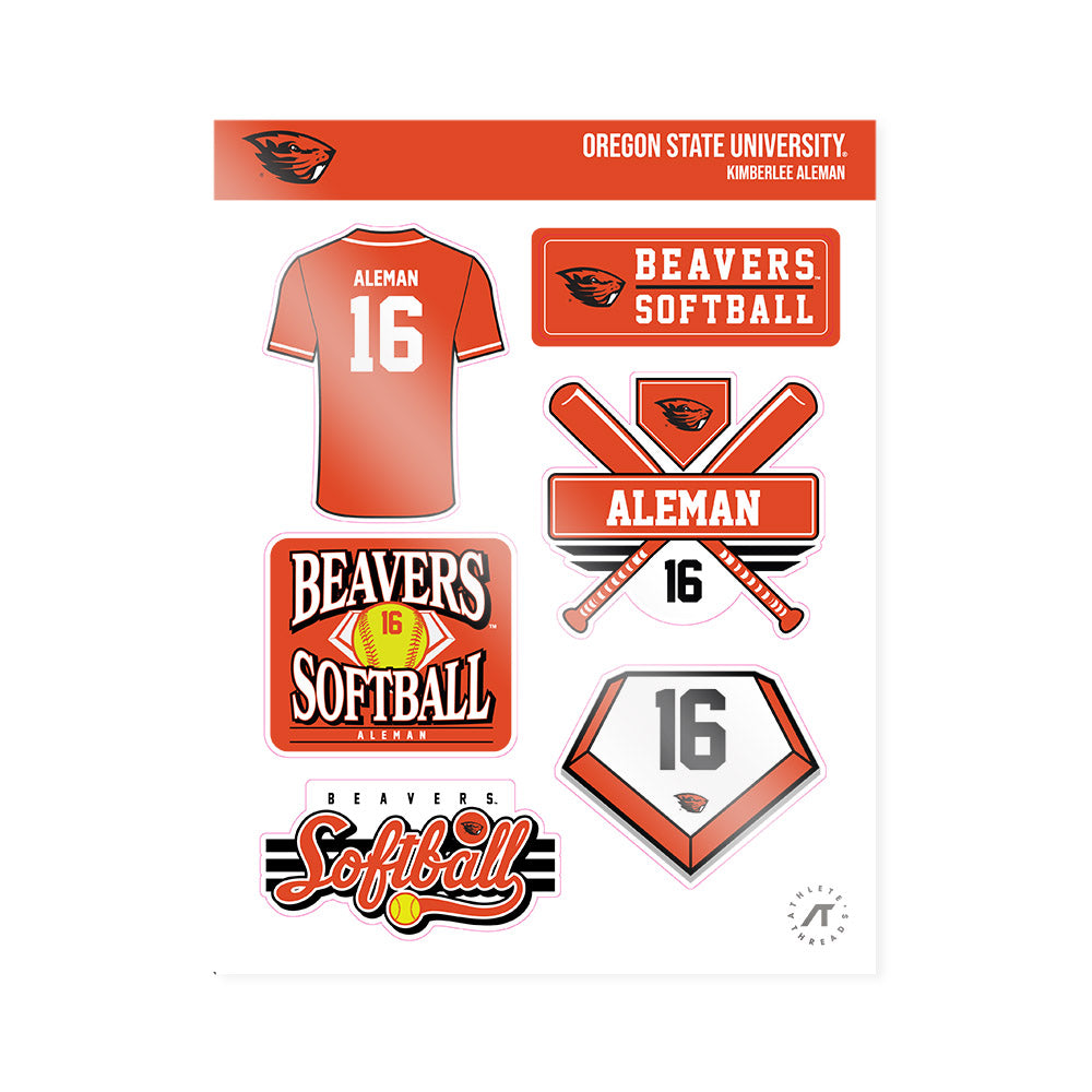 Oregon State - NCAA Softball : Kimberlee Aleman - Sticker Sheet-0