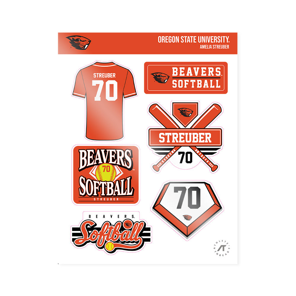 Oregon State - NCAA Softball : Amelia Streuber - Sticker Sheet-0