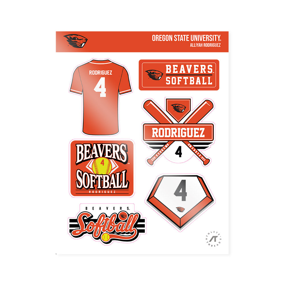 Oregon State - NCAA Softball : Alliyah Rodriguez - Sticker Sheet-0