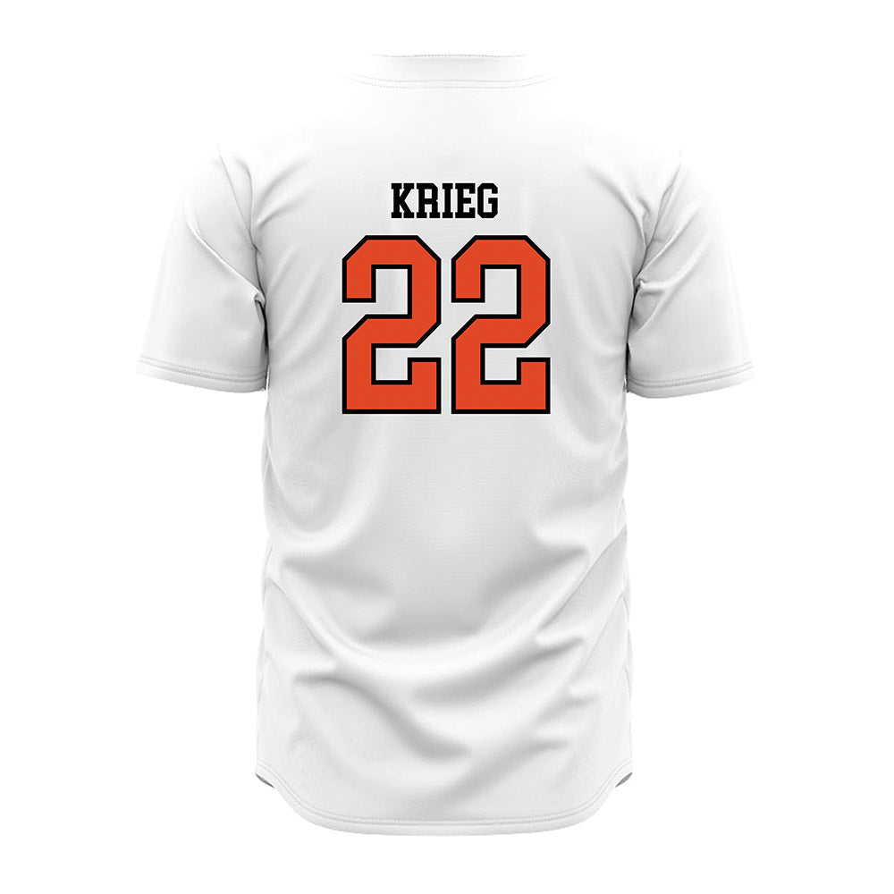 Oregon State - NCAA Baseball : Jacob Krieg - White Jersey-1