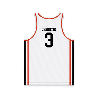 Oregon State - NCAA Men's Basketball : Malcolm Christie - White Basketball Jersey-1