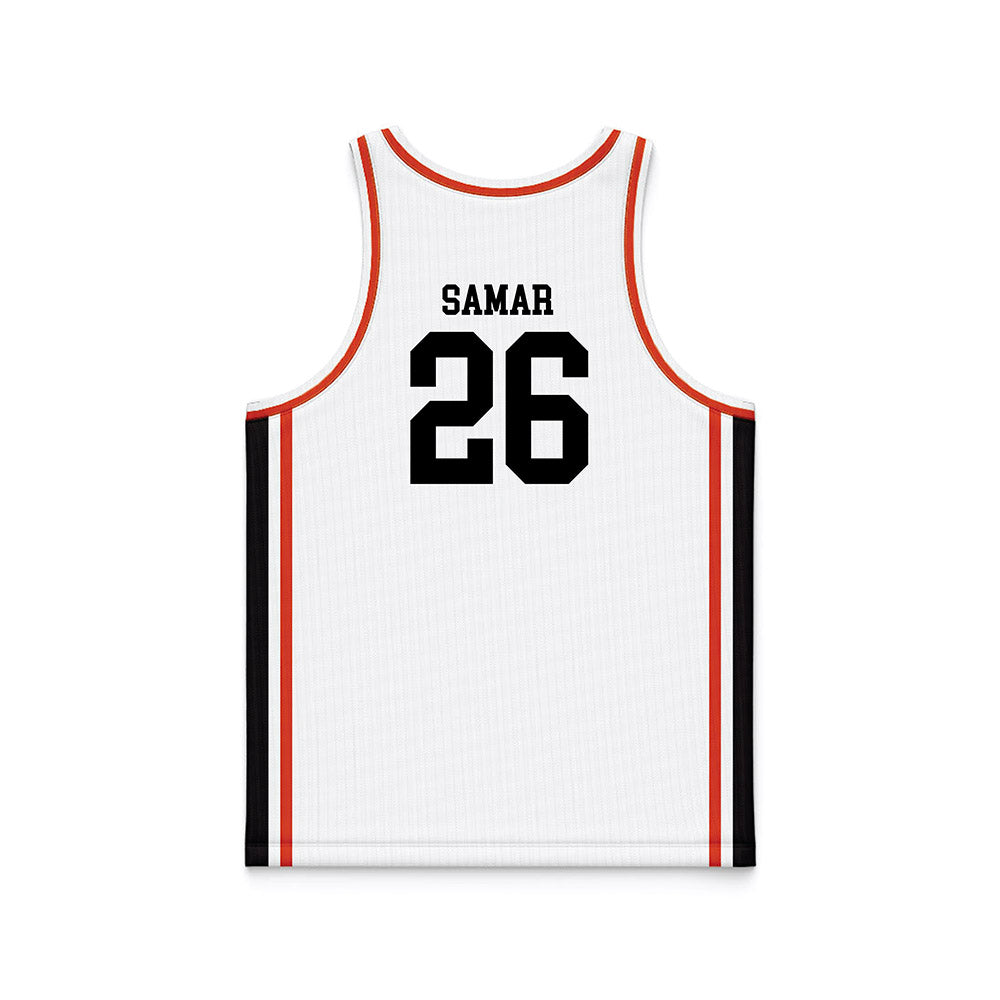 Oregon State - NCAA Men's Basketball : Matija Samar - White Basketball Jersey-1