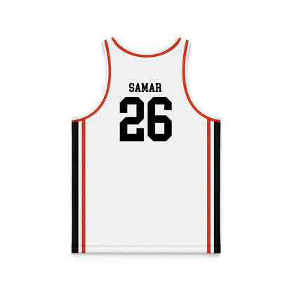 Oregon State - NCAA Men's Basketball : Matija Samar - White Basketball Jersey-1