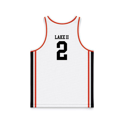 Oregon State - NCAA Men's Basketball : Josiah Lake II - White Basketball Jersey-1