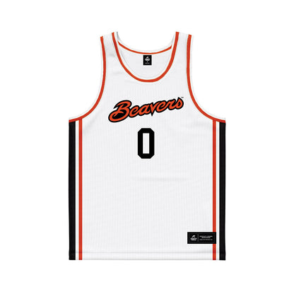 Oregon State - NCAA Men's Basketball : Desmond White - White Basketball Jersey-0