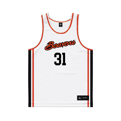 Oregon State - NCAA Men's Basketball : Jorge Diaz Graham - White Basketball Jersey-0