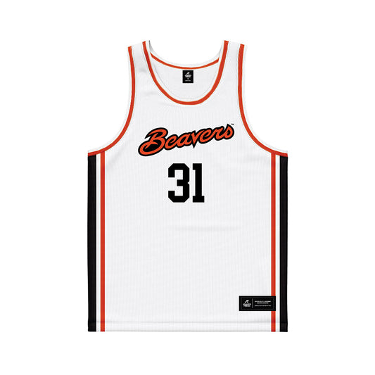 Oregon State - NCAA Men's Basketball : Jorge Diaz Graham - White Basketball Jersey-0